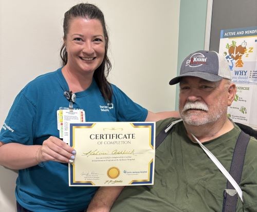 photo of cardiac rehabilitation graduate with RN